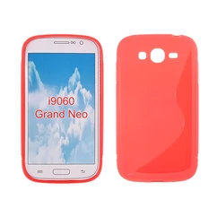 Samsung i9060/i9080 Grand Neo, Szilikon tok, S-Case, piros