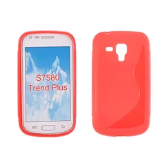 Samsung S7560/S7580, Szilikon tok, S-Case, piros