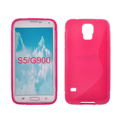 Samsung G900 Galaxy S5, Szilikon tok, S-Case, rózsaszín