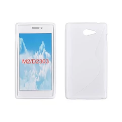 Sony Xperia M2/M2 Aqua D2305/D2403, Szilikon tok, S-Case, fehér
