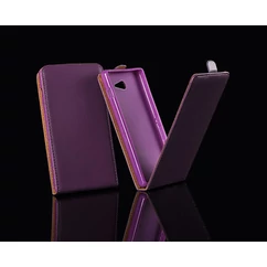 Apple iPhone 6/6S, Lefele nyíló flip tok, lila