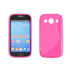 Samsung G357fz Galaxy Ace 4, Szilikon tok, S-Case, rózsaszín