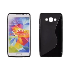 Samsung A700 Galaxy A7, Szilikon tok, S-Case, fekete