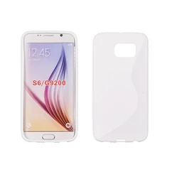 Samsung G920 Galaxy S6, Szilikon tok, S-Case, fehér