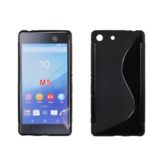 Sony Xperia M5 E5603, Szilikon tok, S-Case, fekete