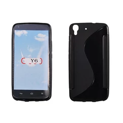Huawei Y6, Szilikon tok, S-Case, fekete
