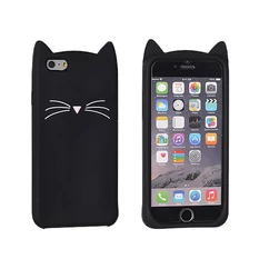 Huawei P10, Szilikon tok, 3D Cat, fekete