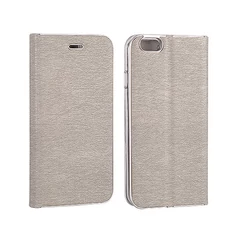 Samsung J730 Galaxy J7 2017, Oldalra nyíló flip tok, Vennus, szürke