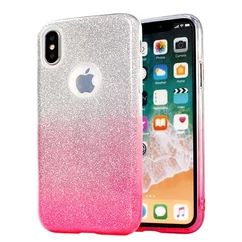 Samsung G955 Galaxy S8+, Szilikon tok, Bling (Csillámos), rózsaszín