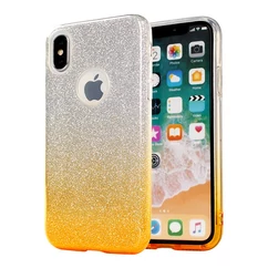 Samsung G955 Galaxy S8+, Szilikon tok, Bling (Csillámos), arany