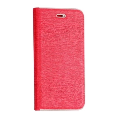 Samsung A730 Galaxy A8+ 2018, Oldalra nyíló flip tok, Vennus, piros