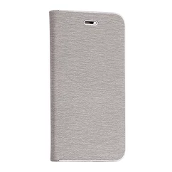 Samsung A730 Galaxy A8+ 2018, Oldalra nyíló flip tok, Vennus, szürke