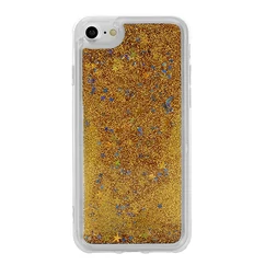 Samsung G965 Galaxy S9+, Szilikon tok, Liquid (Csillámos), arany