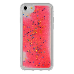 Samsung G965 Galaxy S9+, Szilikon tok, Liquid (Csillámos), piros