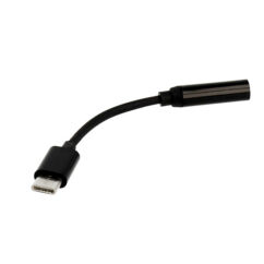 Adapter, 3,5mm jack - USB-C, fekete