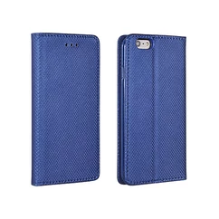 Samsung J737 Galaxy J7 2018, Oldalra nyíló flip tok, Smart, kék