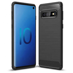 Samsung J610 Galaxy J6+ 2018, Szilikon tok, Carbon, fekete