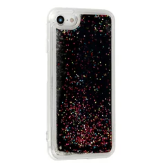 Samsung A920 Galaxy A9 2018, Szilikon tok, Liquid (Csillámos), fekete