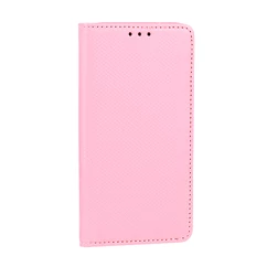 Samsung G970 Galaxy S10E, Oldalra nyíló flip tok, Smart, rózsaszín