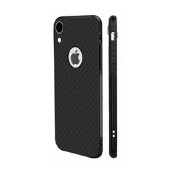 Samsung A600 Galaxy A6 2018, Szilikon tok, Carbon Matt, fekete