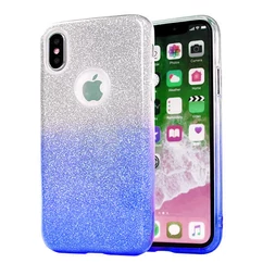 Huawei Y6/Y6 Prime 2018, Szilikon tok, Bling (Csillámos), kék