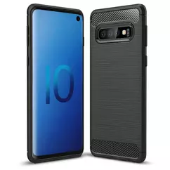 Samsung A205/A305 Galaxy A20/A30, Szilikon tok, Carbon, fekete