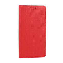 Huawei P30 Lite, Oldalra nyíló flip tok, Smart, piros