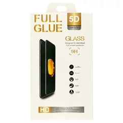 Samsung A202 Galaxy A20E, Kijelzővédő fólia, (ütésálló) Full Glue 5D, fekete