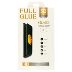 Samsung A202 Galaxy A20E, Kijelzővédő fólia, (ütésálló) Full Glue 5D, fekete