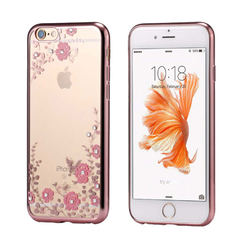 Apple iPhone 11 Pro, Szilikon tok, Virágos, rose gold