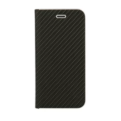 Apple iPhone 11, Oldalra nyíló flip tok, Carbon, fekete