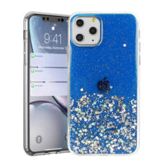 Apple iPhone X/XS, Szilikon tok, Brilliant (Csillámos), kék