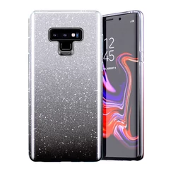 Samsung A215 Galaxy A21, Szilikon tok, Bling (Csillámos), fekete