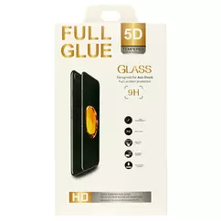 Apple iPhone 14/13/13 Pro, Kijelzővédő fólia, (ütésálló) Full Glue 5D, fekete