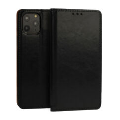 Samsung A356 Galaxy A35 5G, Oldalra nyíló flip tok, Book Special (valódi olasz bőr), fekete