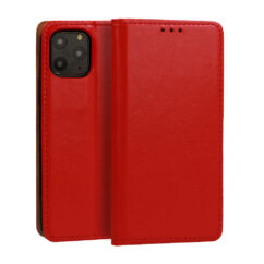 Samsung A155 Galaxy A15 4G/5G, Oldalra nyíló flip tok, Book Special (valódi olasz bőr), piros