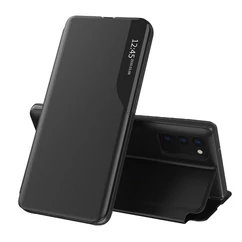 Samsung S911 Galaxy S23, Oldalra nyíló flip tok, Smart View, fekete