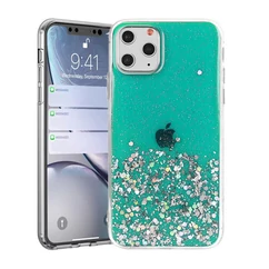 Apple iPhone 13 Pro, Szilikon tok, Brilliant (Csillámos), zöld