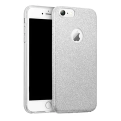 Apple iPhone 13 Pro, Szilikon tok, Shining (Csillámos), ezüst