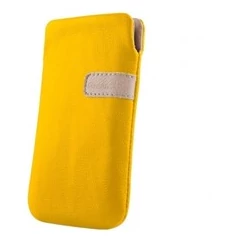 Samsung S5830 (XL), Álló bőr tok, sárga