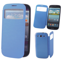 Samsung i8190 Galaxy S3 Mini, Oldalra nyíló flip tok, kék,