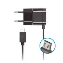 micro USB 1A, Hálózati töltő, (1,2m), fekete