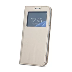 ZTE Blade A310, Oldalra nyíló flip tok, Smart Ablakos, arany