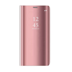 Samsung A725/A726 Galaxy A72/A72 5G, Oldalra nyíló flip tok, Clear View, rózsaszín