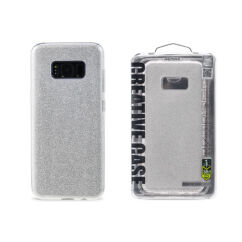 Samsung G950 Galaxy S8, Szilikon tok, Remax (Csillámos), ezüst