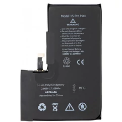 Apple iPhone 15 Pro Max 4422mAh, Akkumulátor + ragasztó (OEM) Li-Ion (Nincs felugró ablak,100%-os állapot)