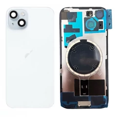 Apple iPhone 15, Akkufedél, kamera lencsével, mágneses gyűrűvel, vezeték nélküli töltőchippel és vakuval, szerelt, kék