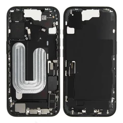 Apple iPhone 16, Akkufedél, kamera lencsével, mágneses gyűrűvel, vezeték nélküli töltőchippel és vakuval, szerelt, fekete