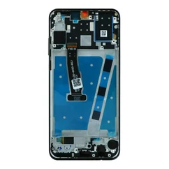 Huawei P30 Lite, LCD kijelző érintőplexiv)el és előlapkerettel 48MP,  ezüst (OEM)