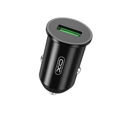 XO CC35, Szivargyújtós töltő, QC 3.0 18W, 1x USB, fekete